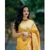 Women's Soft Lichi Silk Printed Saree With Unstitched Blouse 5.5Mtr (Yellow) Women's Soft Lichi Silk Printed Saree With Unstitched Blouse 5.5Mtr (Yellow)