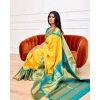 Women's Soft Lichi Silk Printed Saree With Unstitched Blouse 5.5Mtr (Yellow) Women's Soft Lichi Silk Printed Saree With Unstitched Blouse 5.5Mtr (Yellow)