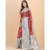 Women's Soft Lichi Silk Printed Saree With Unstitched Blouse 5.5Mtr (Red) Women's Soft Lichi Silk Printed Saree With Unstitched Blouse 5.5Mtr (Red)