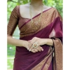 Women's Soft Lichi Silk Solid Saree With Unstitched Blouse 5.5Mtr (Maroon) Women's Soft Lichi Silk Solid Saree With Unstitched Blouse 5.5Mtr (Maroon)