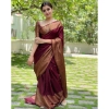 Women's Soft Lichi Silk Solid Saree With Unstitched Blouse 5.5Mtr (Maroon) Women's Soft Lichi Silk Solid Saree With Unstitched Blouse 5.5Mtr (Maroon)