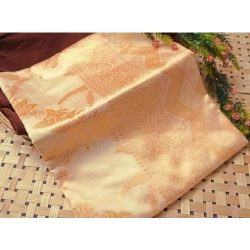Women's Soft Lichi Silk Printed Saree With Unstitched Blouse 5.5Mtr (Golden)
