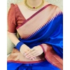 Women's Soft Lichi Silk Solid Saree With Unstitched Blouse 5.5Mtr (Blue) Women's Soft Lichi Silk Solid Saree With Unstitched Blouse 5.5Mtr (Blue)