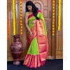 Women's Soft Lichi Silk Printed Saree With Unstitched Blouse 5.5Mtr (Green) Women's Soft Lichi Silk Printed Saree With Unstitched Blouse 5.5Mtr (Green)