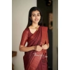 Women's Soft Lichi Silk Solid Saree With Unstitched Blouse 5.5Mtr (Maroon) Women's Soft Lichi Silk Solid Saree With Unstitched Blouse 5.5Mtr (Maroon)