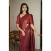 Women's Soft Lichi Silk Solid Saree With Unstitched Blouse 5.5Mtr (Maroon) Women's Soft Lichi Silk Solid Saree With Unstitched Blouse 5.5Mtr (Maroon)
