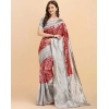 Women's Soft Lichi Silk Printed Saree With Unstitched Blouse 5.5Mtr (Red) Women's Soft Lichi Silk Printed Saree With Unstitched Blouse 5.5Mtr (Red)