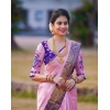 Women's Soft Lichi Silk Printed Saree With Unstitched Blouse 5.5Mtr (Purple) Women's Soft Lichi Silk Printed Saree With Unstitched Blouse 5.5Mtr (Purple)