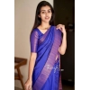Women's Soft Lichi Silk Solid Saree With Unstitched Blouse 5.5Mtr (Blue) Women's Soft Lichi Silk Solid Saree With Unstitched Blouse 5.5Mtr (Blue)
