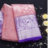 Women's Soft Lichi Silk Printed Saree With Unstitched Blouse 5.5Mtr (Purple) Women's Soft Lichi Silk Printed Saree With Unstitched Blouse 5.5Mtr (Purple)