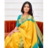 Women's Soft Lichi Silk Printed Saree With Unstitched Blouse 5.5Mtr (Yellow) Women's Soft Lichi Silk Printed Saree With Unstitched Blouse 5.5Mtr (Yellow)
