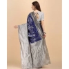 Women's Soft Lichi Silk Printed Saree With Unstitched Blouse 5.5Mtr (Blue) Women's Soft Lichi Silk Printed Saree With Unstitched Blouse 5.5Mtr (Blue)