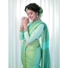 Women's Soft Lichi Silk Printed Saree With Unstitched Blouse 5.5Mtr (Light Green) Women's Soft Lichi Silk Printed Saree With Unstitched Blouse 5.5Mtr (Light Green)