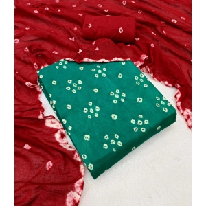 Generic Women's Cambric Cotton Printed Unstitched Salwar Suit Material With Dupatta 2.3Mtrs (Rama)