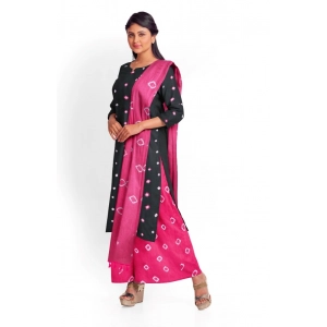 Generic Women's Rayon Printed Unstitched Salwar Suit Material With Dupatta 2.3Mtrs (Grey)
