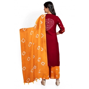 Generic Women's Rayon Printed Unstitched Salwar Suit Material With Dupatta 2.3Mtrs (Red)