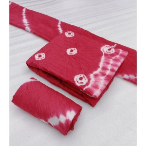 Generic Women's Chanderi Cotton Printed Unstitched Salwar Suit Material With Dupatta 2.3Mtrs (Pink)