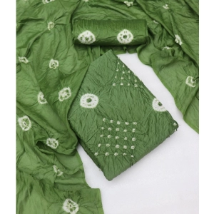 Generic Women's Chanderi Cotton Printed Unstitched Salwar Suit Material With Dupatta 2.3Mtrs (Green)