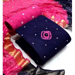 Generic Women's Rayon Printed Unstitched Salwar Suit Material With Dupatta 2.3Mtrs (Blue)