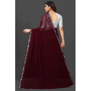 Generic Women's Georgette Embellished Bollywood Saree With Unstitched Blouse (5.5Mtr, Brown)