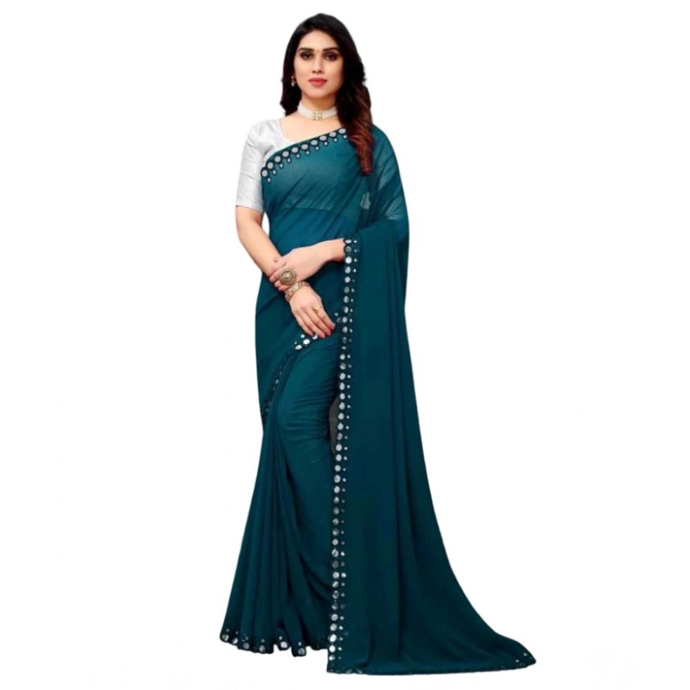 Generic Women's Georgette Embellished Bollywood Saree With Unstitched Blouse (5.5Mtr, Multicolor)