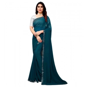 Generic Women's Georgette Embellished Bollywood Saree With Unstitched Blouse (5.5Mtr, Multicolor)