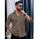 Men's Casual PollyCotton Textured Full Sleeve Collar Shirt (Grey) Men's Casual PollyCotton Textured Full Sleeve Collar Shirt (Grey)