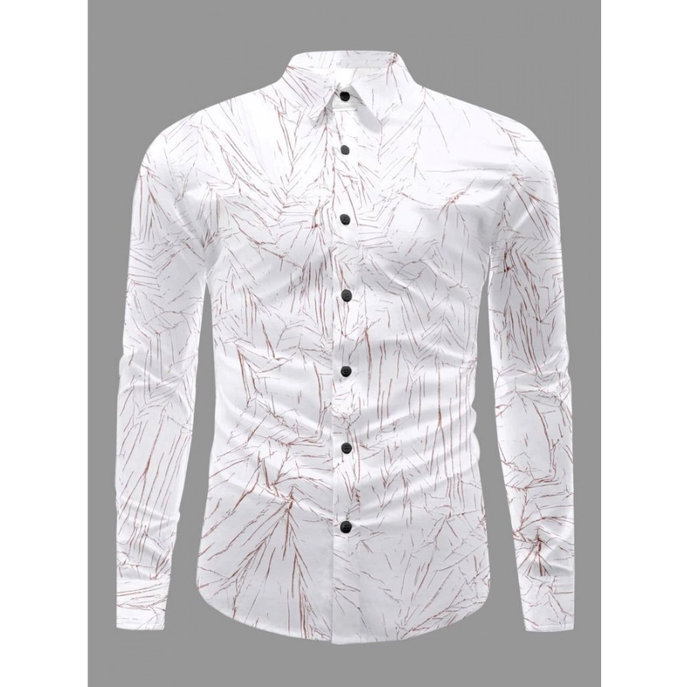 Men's Casual PollyCotton Textured Full Sleeve Collar Shirt (Brown) Men's Casual PollyCotton Textured Full Sleeve Collar Shirt (Brown)