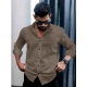Men's Casual PollyCotton Textured Full Sleeve Collar Shirt (Grey) Men's Casual PollyCotton Textured Full Sleeve Collar Shirt (Grey)