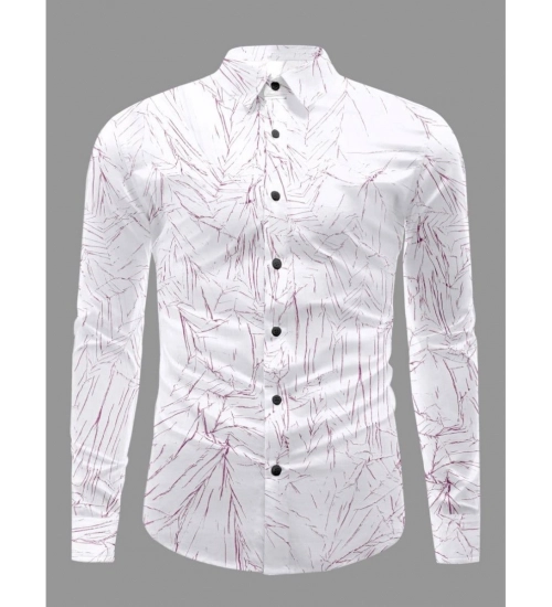 Men's Casual PollyCotton Textured Full Sleeve Collar Shirt (Pink)