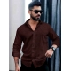 Men's Casual PollyCotton Self-design Full Sleeve Collar Shirt (Brown) Men's Casual PollyCotton Self-design Full Sleeve Collar Shirt (Brown)