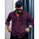 Men's Casual PollyCotton Self-design Full Sleeve Collar Shirt (Wine) Men's Casual PollyCotton Self-design Full Sleeve Collar Shirt (Wine)