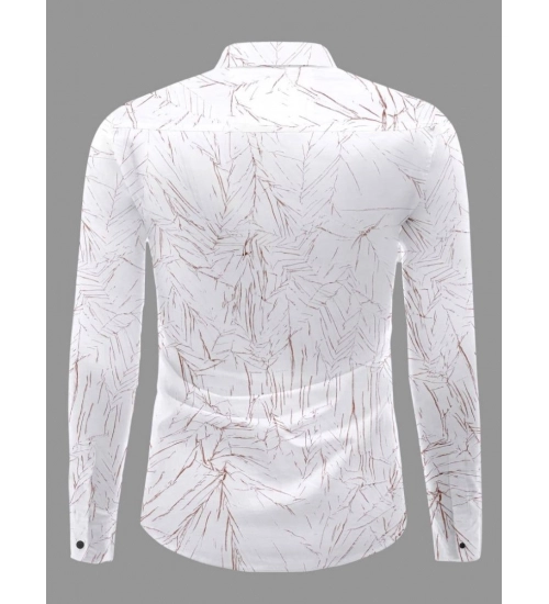 Men's Casual PollyCotton Textured Full Sleeve Collar Shirt (Brown)