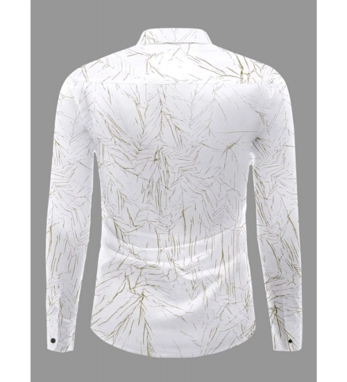 Men's Casual PollyCotton Textured Full Sleeve Collar Shirt (Green)