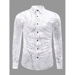 Men's Casual PollyCotton Textured Full Sleeve Collar Shirt (Black)