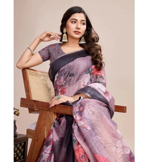 Women's Georgette Embroidered  Saree With Unstitched Blouse (5.5Mtr, Multicolor)