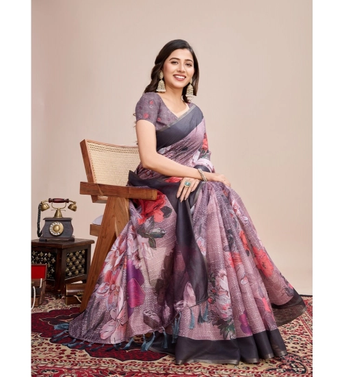 Women's Georgette Embroidered  Saree With Unstitched Blouse (5.5Mtr, Multicolor)