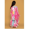 Dropship Girl's Rayon Printed Codding Lace Anarkali-Style Suit (Multicolor)