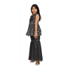 Dropship Girl's Cotton Rayon Printed Top And Sharara Set (Black)