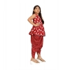 Dropship Girl's Cotton Rayon Printed Top And Dhoti With Dupatta Set (Maroon)