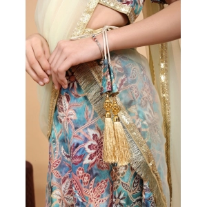 Generic Girl's Chiffon Printed Lehenga Choli Set (Multicolor)