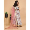 Dropship Girl's Chiffon Printed Lehenga Choli Set (Blue)