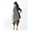 Dropship Girl's Cotton Printed Kurtis With Dhoti Dupatta Set (Black)