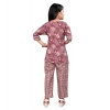 Dropship Girl's Cotton Printed Top With Bottom Set (Purple)