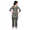 Dropship Girl's Cotton Printed Top With Bottom Set (Grey)