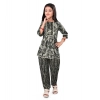 Dropship Girl's Cotton Printed Top With Bottom Set (Grey)
