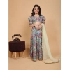 Dropship Girl's Chiffon Printed Lehenga Choli Set (Multicolor)