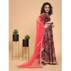 Dropship Girl's Chiffon Printed Lehenga Choli Set (Maroon)