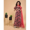 Dropship Girl's Chiffon Printed Lehenga Choli Set (Maroon)
