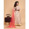 Dropship Girl's Chiffon Printed Lehenga Choli Set (Beige)